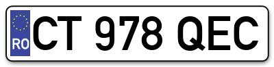 Placuta inmatriculare numar auto  CT-978-QEC, CT 978 QEC, CT978QEC