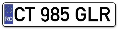Placuta inmatriculare numar auto  CT-985-GLR, CT 985 GLR, CT985GLR