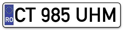 Placuta inmatriculare numar auto  CT-985-UHM, CT 985 UHM, CT985UHM