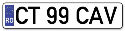 Placuta inmatriculare numar auto  CT-99-CAV, CT 99 CAV, CT99CAV