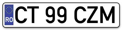 Placuta inmatriculare numar auto  CT-99-CZM, CT 99 CZM, CT99CZM