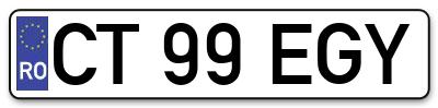 Placuta inmatriculare numar auto  CT-99-EGY, CT 99 EGY, CT99EGY