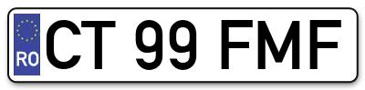 Placuta inmatriculare numar auto  CT-99-FMF, CT 99 FMF, CT99FMF