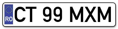Placuta inmatriculare numar auto  CT-99-MXM, CT 99 MXM, CT99MXM