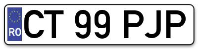 Placuta inmatriculare numar auto  CT-99-PJP, CT 99 PJP, CT99PJP