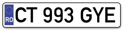 Placuta inmatriculare numar auto  CT-993-GYE, CT 993 GYE, CT993GYE