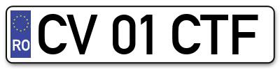 Placuta inmatriculare numar auto  CV-01-CTF, CV 01 CTF, CV01CTF