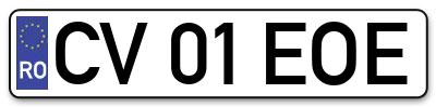 Placuta inmatriculare numar auto  CV-01-EOE, CV 01 EOE, CV01EOE