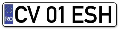 Placuta inmatriculare numar auto  CV-01-ESH, CV 01 ESH, CV01ESH