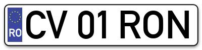 Placuta inmatriculare numar auto  CV-01-RON, CV 01 RON, CV01RON