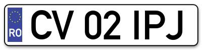 Placuta inmatriculare numar auto  CV-02-IPJ, CV 02 IPJ, CV02IPJ