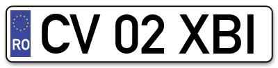 Placuta inmatriculare numar auto  CV-02-XBI, CV 02 XBI, CV02XBI