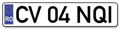 Placuta inmatriculare numar auto  CV-04-NQI, CV 04 NQI, CV04NQI