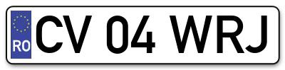 Placuta inmatriculare numar auto  CV-04-WRJ, CV 04 WRJ, CV04WRJ