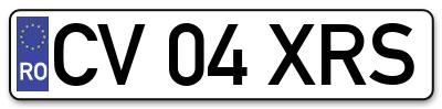 Placuta inmatriculare numar auto  CV-04-XRS, CV 04 XRS, CV04XRS