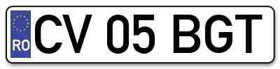 Placuta inmatriculare numar auto  CV-05-BGT, CV 05 BGT, CV05BGT