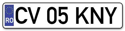 Placuta inmatriculare numar auto  CV-05-KNY, CV 05 KNY, CV05KNY