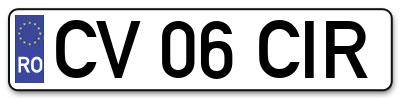 Placuta inmatriculare numar auto  CV-06-CIR, CV 06 CIR, CV06CIR