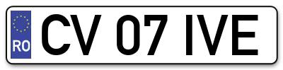 Placuta inmatriculare numar auto  CV-07-IVE, CV 07 IVE, CV07IVE