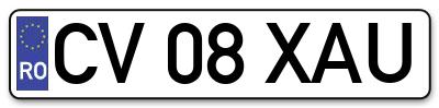 Placuta inmatriculare numar auto  CV-08-XAU, CV 08 XAU, CV08XAU
