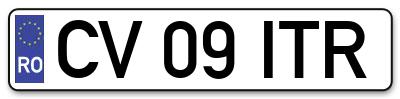 Placuta inmatriculare numar auto  CV-09-ITR, CV 09 ITR, CV09ITR