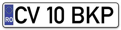 Placuta inmatriculare numar auto  CV-10-BKP, CV 10 BKP, CV10BKP