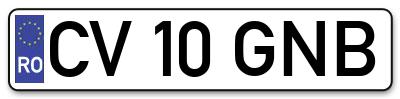 Placuta inmatriculare numar auto  CV-10-GNB, CV 10 GNB, CV10GNB