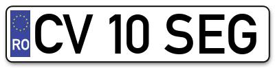 Placuta inmatriculare numar auto  CV-10-SEG, CV 10 SEG, CV10SEG