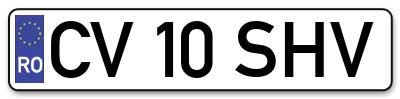 Placuta inmatriculare numar auto  CV-10-SHV, CV 10 SHV, CV10SHV