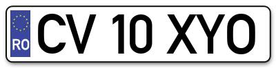 Placuta inmatriculare numar auto  CV-10-XYO, CV 10 XYO, CV10XYO