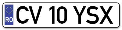 Placuta inmatriculare numar auto  CV-10-YSX, CV 10 YSX, CV10YSX
