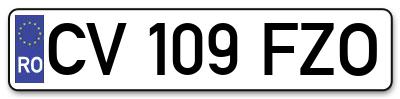 Placuta inmatriculare numar auto  CV-109-FZO, CV 109 FZO, CV109FZO