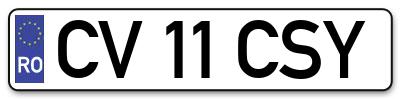 Placuta inmatriculare numar auto  CV-11-CSY, CV 11 CSY, CV11CSY