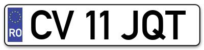 Placuta inmatriculare numar auto  CV-11-JQT, CV 11 JQT, CV11JQT