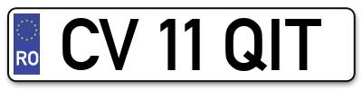 Placuta inmatriculare numar auto  CV-11-QIT, CV 11 QIT, CV11QIT