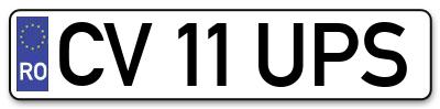 Placuta inmatriculare numar auto  CV-11-UPS, CV 11 UPS, CV11UPS