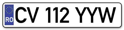 Placuta inmatriculare numar auto  CV-112-YYW, CV 112 YYW, CV112YYW