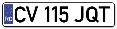 Placuta inmatriculare numar auto  CV-115-JQT, CV 115 JQT, CV115JQT