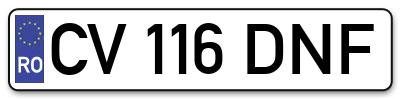 Placuta inmatriculare numar auto  CV-116-DNF, CV 116 DNF, CV116DNF
