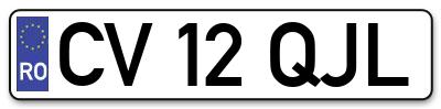 Placuta inmatriculare numar auto  CV-12-QJL, CV 12 QJL, CV12QJL