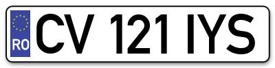 Placuta inmatriculare numar auto  CV-121-IYS, CV 121 IYS, CV121IYS