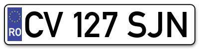 Placuta inmatriculare numar auto  CV-127-SJN, CV 127 SJN, CV127SJN