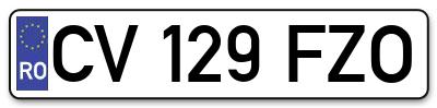 Placuta inmatriculare numar auto  CV-129-FZO, CV 129 FZO, CV129FZO