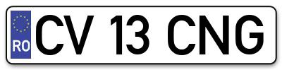 Placuta inmatriculare numar auto  CV-13-CNG, CV 13 CNG, CV13CNG