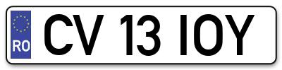 Placuta inmatriculare numar auto  CV-13-IOY, CV 13 IOY, CV13IOY
