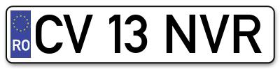 Placuta inmatriculare numar auto  CV-13-NVR, CV 13 NVR, CV13NVR