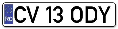 Placuta inmatriculare numar auto  CV-13-ODY, CV 13 ODY, CV13ODY