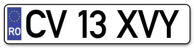 Placuta inmatriculare numar auto  CV-13-XVY, CV 13 XVY, CV13XVY