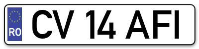 Placuta inmatriculare numar auto  CV-14-AFI, CV 14 AFI, CV14AFI