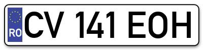Placuta inmatriculare numar auto  CV-141-EOH, CV 141 EOH, CV141EOH